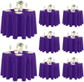 Fitable 8 Pack Purple Tablecloths 120 Inch Round for 48"-96" Tables by Fitable