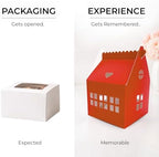30 Pcs Cottage House Cookie Boxes with Window & Business Card Holder, Red, 4 x 4 x 6 in Bakery Gift Boxes for Treats, Desserts, Party Favors & Realtor Pop By Gifts - Image 7