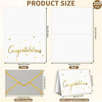200 PCS Congratulations Cards with Envelopes, 4x6 Inch Gold Foil Lettering - Image 2