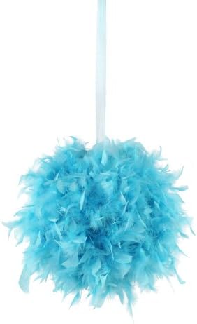 ZUCKER 18 inch Fluffy Feather Hanging Pom Pom - Hanging Decor for Party, Wedding, Baby Shower or Home Decor (Light Turquoise) by ZUCKER