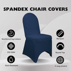 YOUR CHAIR COVERS - 6 Pack Navy Blue Stretch Spandex Banquet Chair Covers - Wedding Slip Premium Quality Cover - Image 2