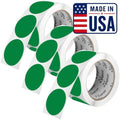 Perco Green Perforated Round Circle Dot Sticker 2-Inch Labels — 3 Rolls, 1,500 Stickers - Product Labels, Shelf Tags & Inventory Organization, Strong Adhesive - Made in USA by Perco