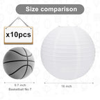 10pcs White Paper Lanterns Party Decorations, 16in Large Chinese Round Paper Hanging Decorations Lanterns Jumbo Lamps for Home, Parties - Image 2