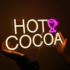 Planzo Hot Cocoa LED Neon Sign Light Cup Chocolate Bar Shop Wall Decor USB - Image 4