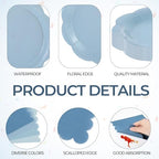 Qinyoung 388 Pcs Dusty Blue Plates and Napkins Party Supplies Tableware Include Disposable Scalloped Plate Paper Napkin Cup Plastic Cutlery for Baby Shower Party Wedding Birthday, 48 Sets - Image 3