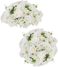 BLOSMON Fake Flower Balls Centerpieces for Table, 15.7" Large, Set of 2 by Blosmon