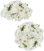 BLOSMON Fake Flower Balls Centerpieces for Table, 15.7" Large, Set of 2 by Blosmon