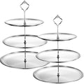 Gerrii 2 Pack 3 Tier Cupcake Stand Serving Tray Metal,Silver by Gerrii
