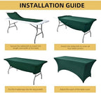 10-Pack 6ft Spandex Table Covers for Rectangle Standard Folding Tables - Wrinkle Resistant Stretch Tablecloths - Ultimate Fitted Table Protector for Parties, Banquet, Wedding - Image 5