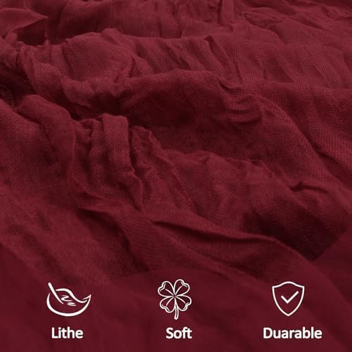 16 Pack 23 x 120 Inch Burgundy Table Runner 10Ft Cheesecloth - Image 5