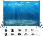 Laeacco Underwater World Background 13x10ft Undersea World Sunlight Deep Sea Blue Water Sun Ray Backdrop Seabed Birthday Party Home Decoration Boy Newborn Photo Studio Aquarium Background - Image 2