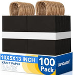 XPCARE Black Large Paper Bags, 100 Pcs 10x5x13 Paper Gift Bags with Handles by XPCARE