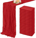 20 Pack Red 10FT Cheesecloth Table Runner Rustic Gauze Fabric Cheese Cloth Table Runner for Wedding Bridal Baby Shower Table Decor Boho Sheer Birthday Party Table Decorations 20 x 120 Inch Long by FoliafeelHome