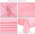 4 Pack Square Table Cloth 52x52 Inch Pink Tablecloth Machine Washable Fabric Polyester Table Cover for Dining, Buffet Parties, Picnic, Events, Weddings and Restaurants（Pink） - Image 4