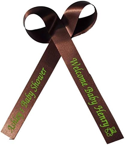 25 Personalized Ribbons Assesmbled Bows Custom Bridal Shower Favor Party Favors Custom Wedding Ribbon Bridesmaid Memorial Ribbons Funeral Baby Invitations Mis XV años Quinceanera (Brown) - Image 5