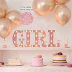 Pink Glitter GIRL Letters for Baby Shower Decorations - Girl Theme LED Light Up Letters, Battery Powered Party Centerpieces for Tables, Wall & Room Decor - Image 5