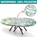 Watercolor Foliage Print Oval Tablecloths Stain and Wrinkle Resistant Washable for Kitchen and Dining Room Fits for 48" x 68" Oval Table - Image 2