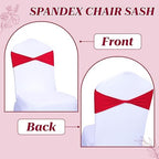 MDS Pack of 100 Spandex Chair Sashes Without Slider Buckles – Red - Image 4