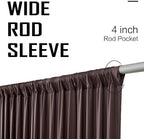 20x16ft Brown Backdrop Curtains for Wedding Party, 4 Panels 16 ft Long Back Drop Cloth, Wrinkle-Free Polyester Drapes for Birthday, Baby Shower, Stage Photography Background - Image 3