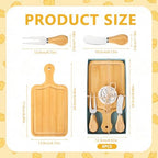 6 Sets Bridal Baby Shower Prizes for Game Winners Bamboo Square Mini Charcuterie Cheese Boards Butter Spreaders Forks with Thank You Tags Gift Box for Guests Wedding Birthday Party Favors - Image 2