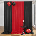 gogoparti 10x10ft Black and Red Backdrop Curtains Panels for Parties, 4 Panel 2.5x10ft Wedding Christmas Birthday Photography Background, Wrinkle Free Polyester Backdrop Curtains Drapes by Gogoparti