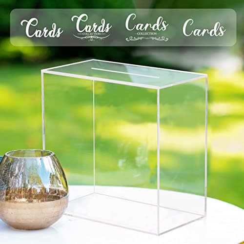 Hxezoc Clear Acrylic Wedding Card Box Large DIY Card Boxes with 4 "Card Text Stickers Gift Money Box Holder for Wedding Reception Anniversary Birthday Party Baby Shower Graduation Decorations - Image 2