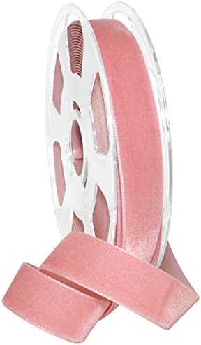 Morex Ribbon Ribbon, Nylon, 7/8 inch by 11 Yards, Dusty Rose, Item 01225/10-623 Nylvalour Velvet, 7/8" x 11 yd, by MorexRibbon