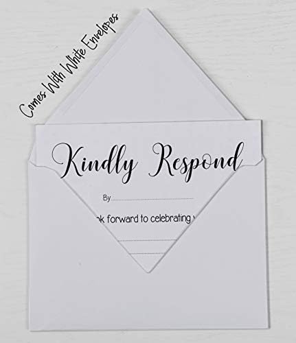 50 Blank RSVP Cards with White Envelopes White 4"x6" Response Cards-RSVP Reply Card for Wedding-Bridal Shower-Baby Shower-Rehearsal Dinner - Image 6
