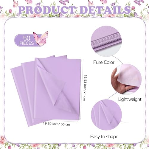 Engrowtic 50 Set Baby Shower Butterfly Favor Bags, Butterfly Is on Her Way - Image 3