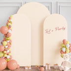 Wokceer Beige Arch Backdrop Cover, Arch Covers Stretchy Backdrop Set of 3 - Image 3