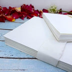 E-Tailor® 5x7 Wedding Invitation Paper, Baby Shower Card Stock Handmade Paper, Cotton Paper, Wedding Paper, Smooth Watercolor Paper, Calligraphy Paper, Rag Paper 300gsm Pack of 50 Blank Card Stock - Image 5