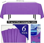 [6 Pack] Purple Paper Tablecloth Disposable for Rectangle Tables, 54 X 108 Inch Party Table Cover with Plastic Backing, Waterproof 3 Ply Table Cloth for Church Event Club Parties - Image 4