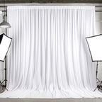 20x10ft White Backdrop Curtains for Wedding Parties Wrinkle Free White Curtains Photo Backdrop Drapes for Photography Birthday Baby Shower Soft Fabric Party Backgournd for Photoshoot 5x10ft, 4 Panels - Image 4