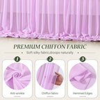 30ft×10ft Wrinkle Free Light Purple Backdrop Curtain Drapes, 6 Panels 5ftx10ft Sheer Tulle Chiffon Backdrop Panels Curtains for Wedding Baby Shower Birthday Party Stage Photo Home Decorations - Image 5