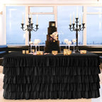 Black Tulle Table Skirt 9ft Tutu Table Skirt For Rectangle Table Birthday Party Decorations Baby Shower Girls Parties Cake Dessert Table Decorations Ruffle Table Skirting - Image 2