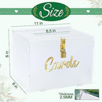 OurWarm Frosted Acrylic Wedding Card Box with Lock, DIY Gift Card Box for Wedding Reception with String Light and Pen, Envelope Money Card Box for Party Birthday Graduation Baby Shower Decor - Image 2