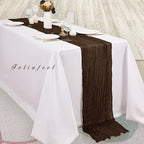 6FT 20 Pack Brown Cheesecloth Table Runner 20 x 120 Inch Long Boho Fabric Rustic Cheese Cloth Table Runner for Wedding Bridal Shower Baby Shower Gauze Sheer Birthday Party Table Decorations - Image 4