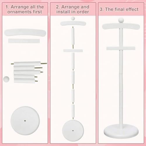 Bucherry 2 Pack Baby Clothes Display Baby Shower Clothes Stand Rack, White - Image 4