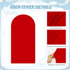 FOTSHARER 7.2FT Arch Stand with Red Arches Cover Set Metal Arch Backdrop Stands and Arched Stand Cover Balloon Wedding Backdrop Arch Covers for Birthday Party Baby Shower Ceremony Banquet Decor - Image 6