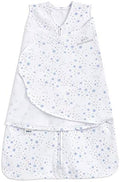 HALO 100% Cotton Sleepsack Swaddle, 3-Way Adjustable Wearable Blanket, TOG 1.5, Midnight Moons Blue, Small, 3-6 Months by HALO
