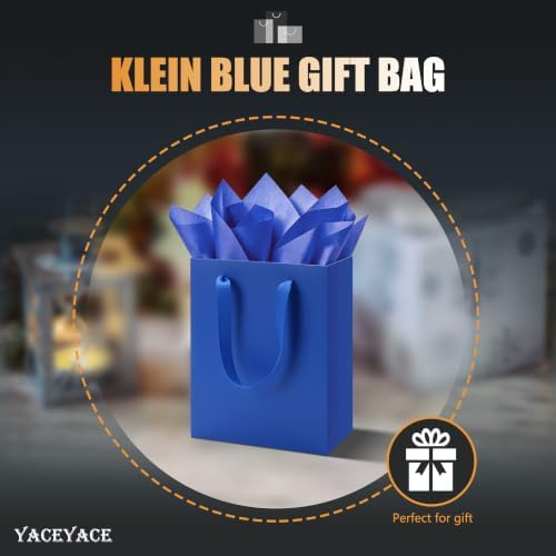 YACEYACE Blue Gift Bags 20Pack, Blue Gift Bags with Tissue Paper - Image 3
