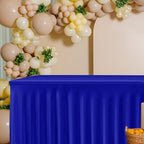 4 Pcs Royal Blue Spandex Table Covers 6ft Rectangle Ruffle Skirts for Party - Image 5