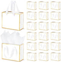 EQOREIIN 50 Pcs Metallic Paper Small Gift Bags with Handles & Tissue Paper by EQOREIIN