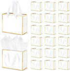 EQOREIIN 50 Pcs Metallic Paper Small Gift Bags with Handles & Tissue Paper by EQOREIIN