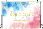 Gender Reveal Decorations Backdrop 12 x 8 ft Blue and Pink Photo Props - Image 7