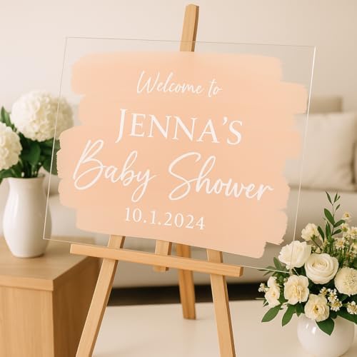 Custom Acrylic Baby Shower Welcome Sign – Personalized Colors & Sizes - Image 3