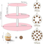 J JOYSAY Pink Print Acrylic Cupcake Stand 3 Tier Dessert Table Display Set Clear Cake Stands for Baby Shower Wedding Party Decorations Easy Assembly Macaron Tower - Image 3