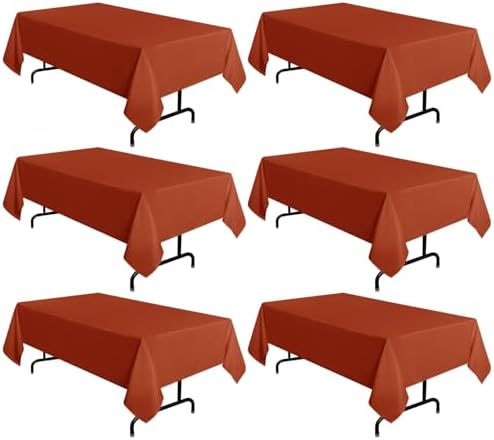 sancua 2 Pack Fall Thanksgiving Tablecloth 60x102 Inch Rust Burnt Orange by sancua
