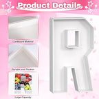 MRS Charcuterie Letters Fillable, 13 Inch MRS Cardboard Letters for Charcuterie, MRS Letters for Food Chocolate, Paper Mache Letter Trays for Bachelorette Bridal Shower Bride-to-Be Wedding Decoration - Image 4