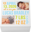 Let's Make Memories Personalized Photo Keepsake Box for New Baby - Memento Storage - Memories Box - Nursery Decor - 12" Sq x 6" H - Bundle of Love - Blue by LetsMakeMemories